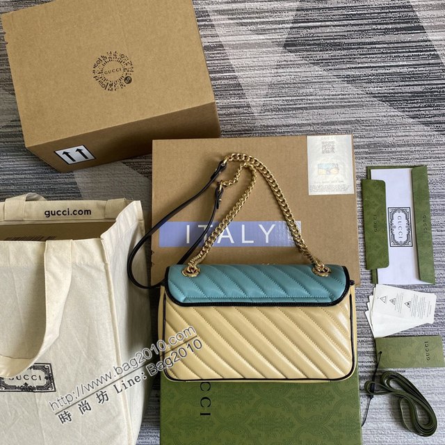 Gucci新款全皮女包 古馳Marmont系列小號鏈條肩背包 Gucci經典款斜挎女包 443497  ydg3176